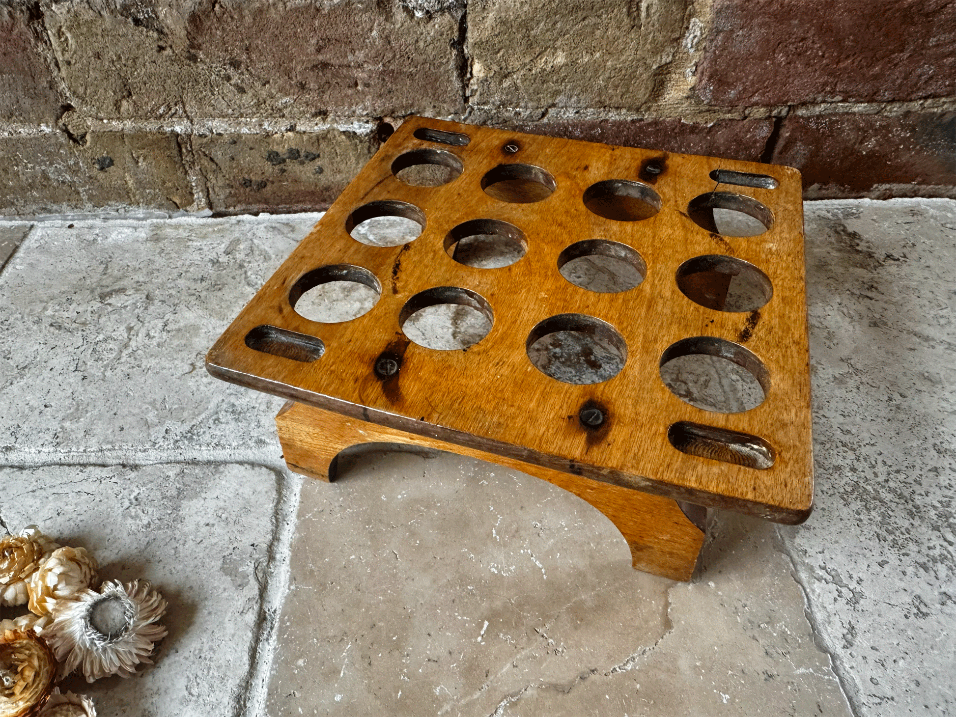 antique english edwardian stackable treen wooden egg rack one dozen twelve eggs