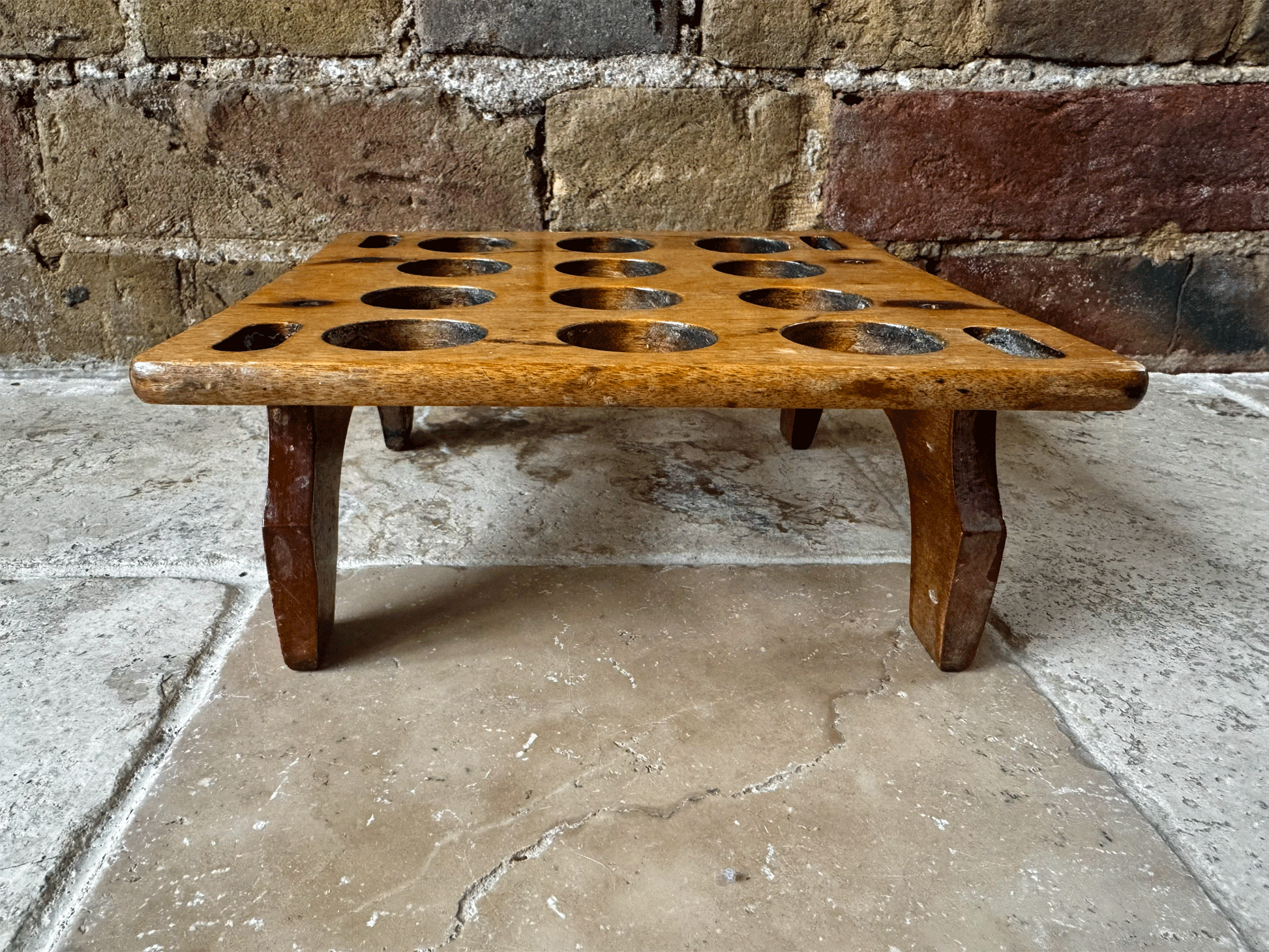 antique english edwardian stackable treen wooden egg rack one dozen twelve eggs