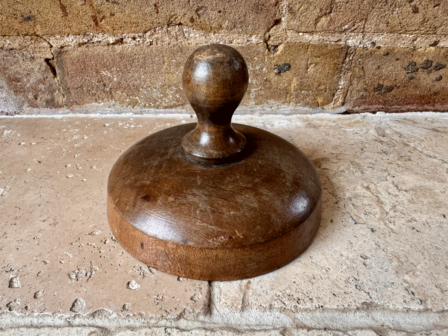 antique english large wooden treen victorian butter stamp grazing cow gate