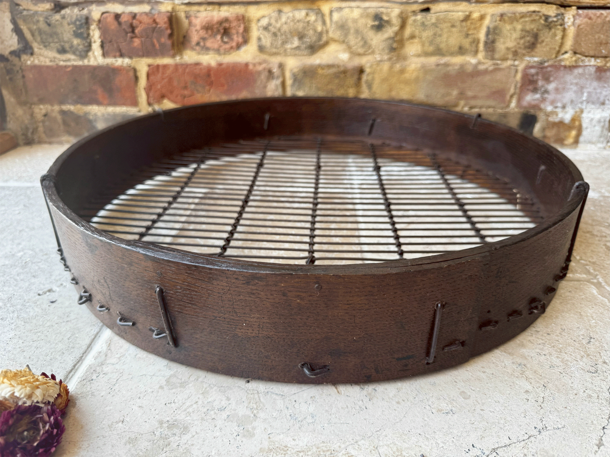 antique english rare extra large garden foundry sieve gardenalia