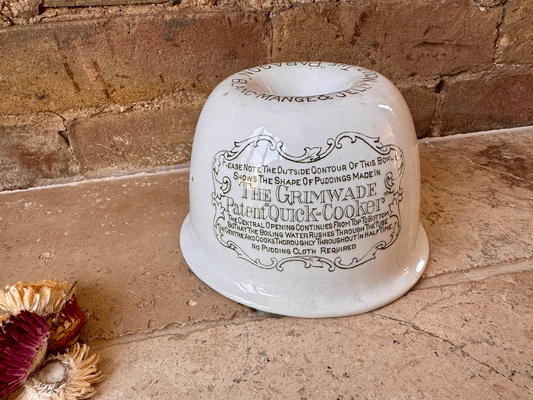 antique edwardian white ironstone green transferware rare advertising jelly mould grimwades paragon jelly mould