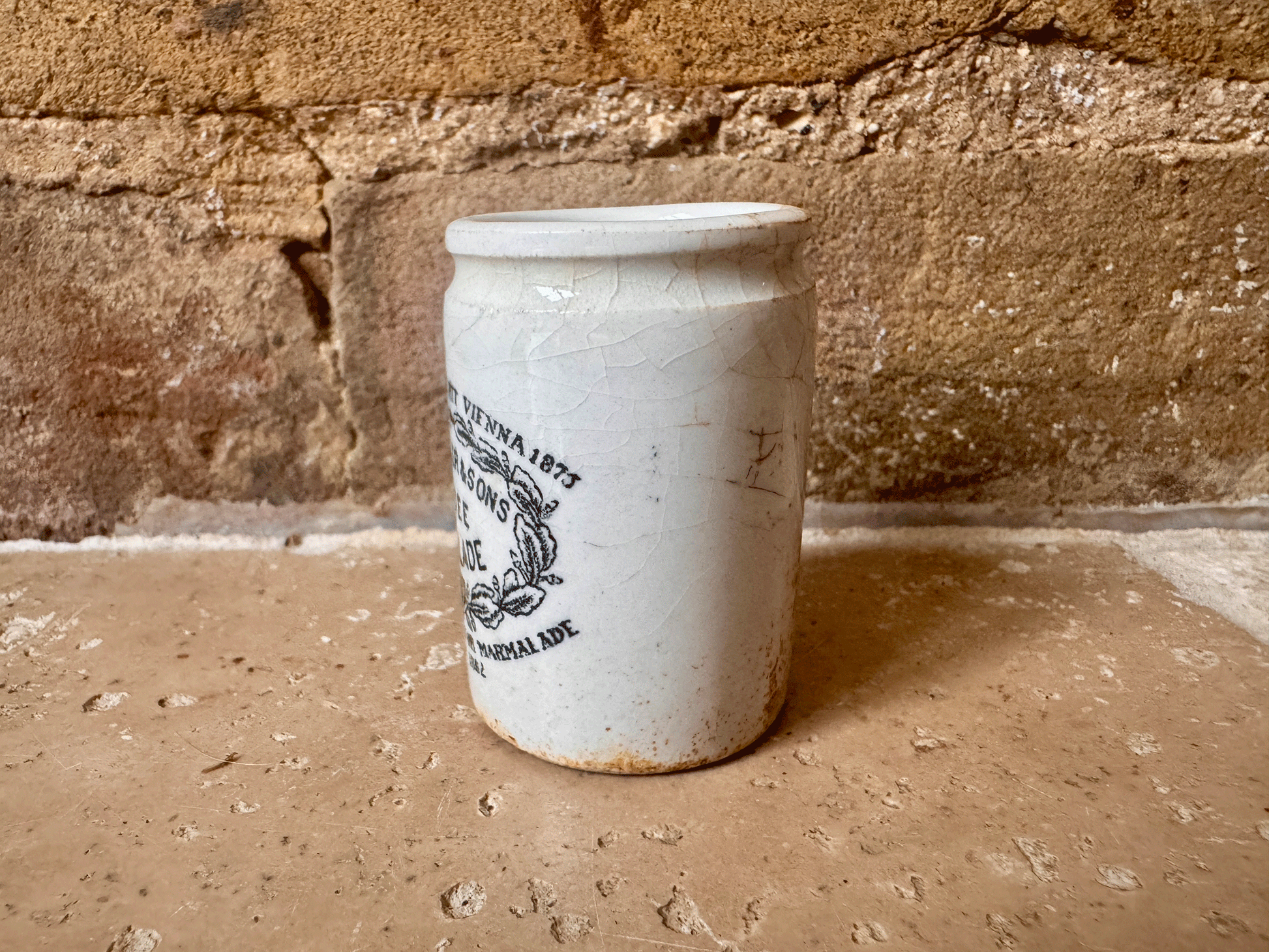 rare antique victorian scottish english advertising pot miniature small train size james keiller dundee marmalade pot