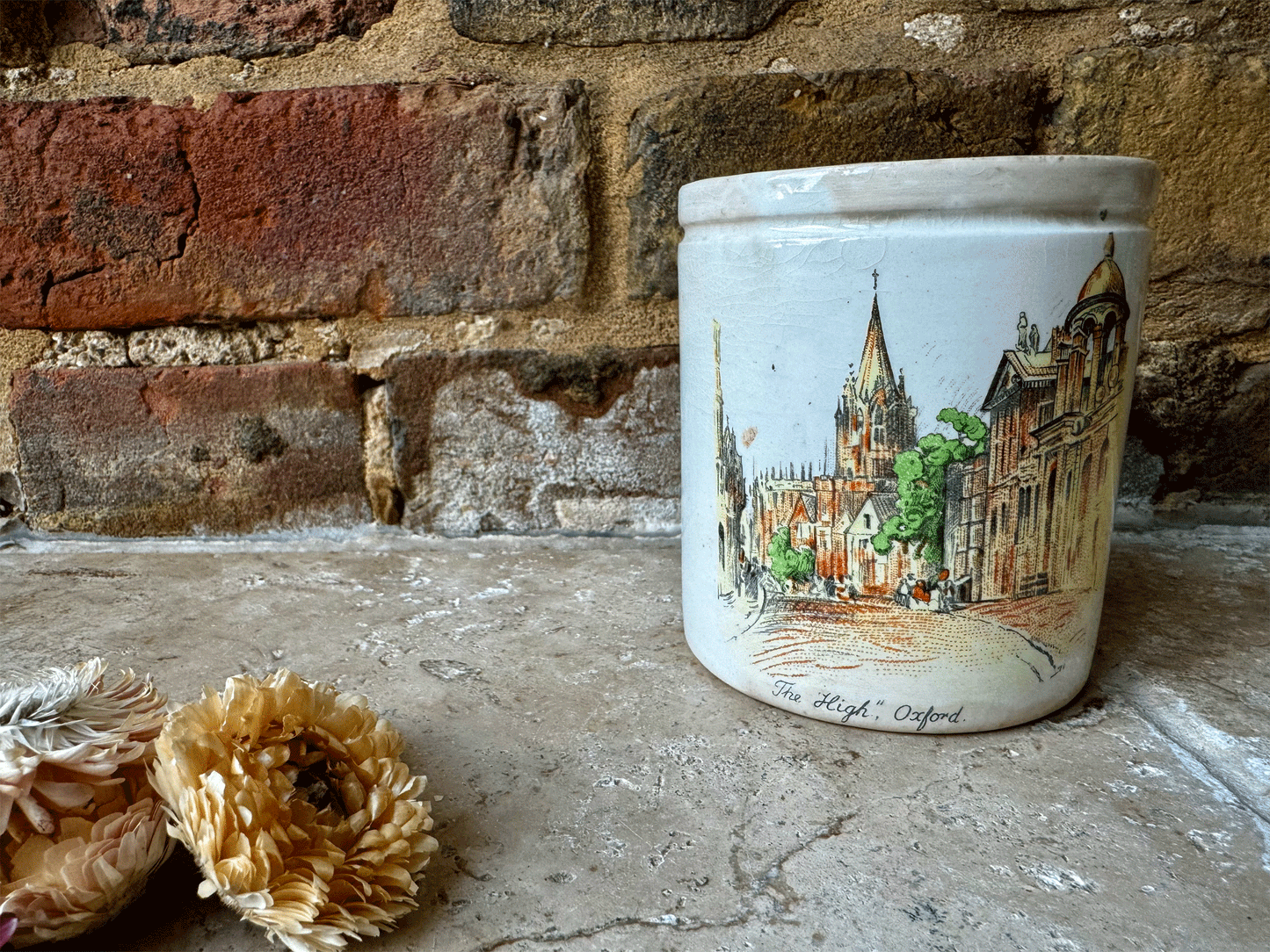 rare frank cooper oxford marmalade ironstone advertising pot oxford scenes