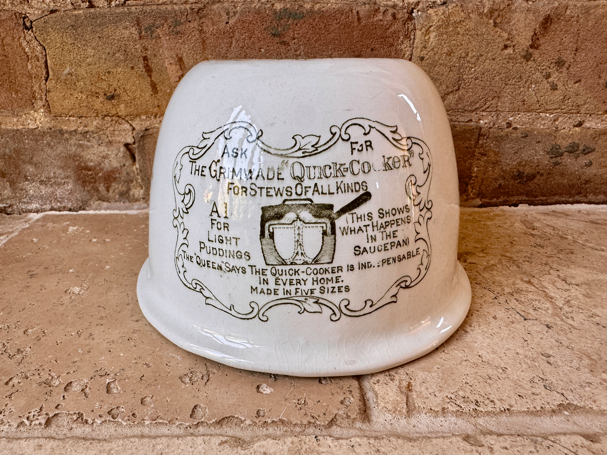 antique edwardian white ironstone green transferware rare advertising jelly mould grimwades paragon jelly mould