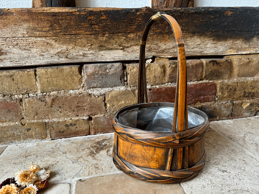 vintage wooden treen bentwood trug vegetable garden fruit flower egg basket