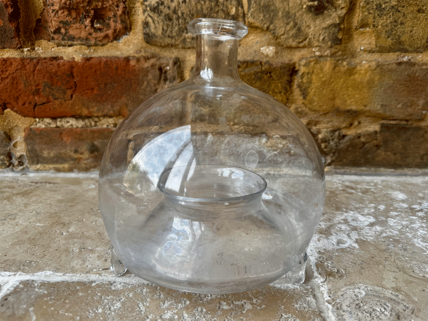 antique french 19th century hand blown glass fly catcher