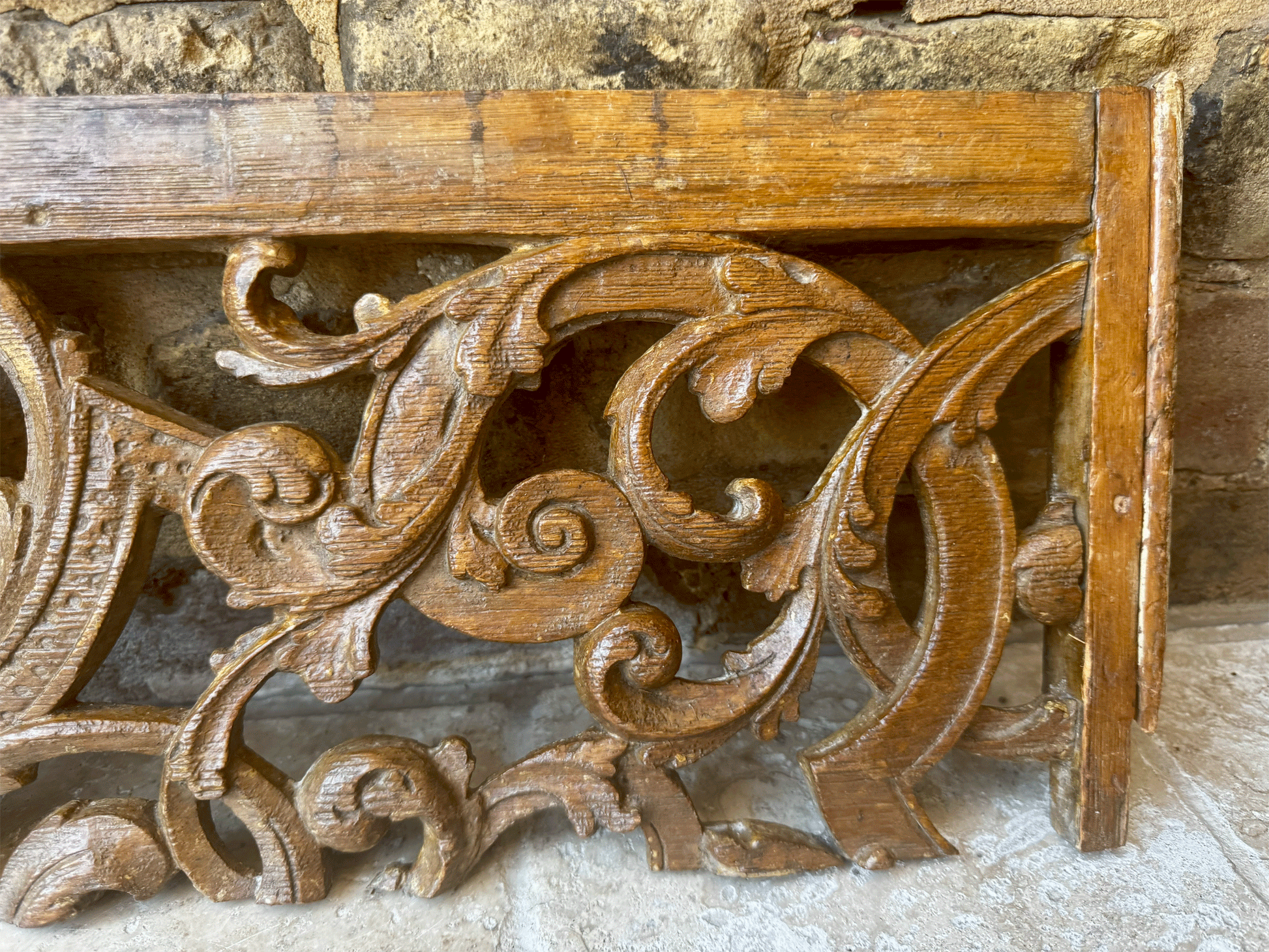 antique french rare 18th century carved wooden treen wall panel religious church baroque
