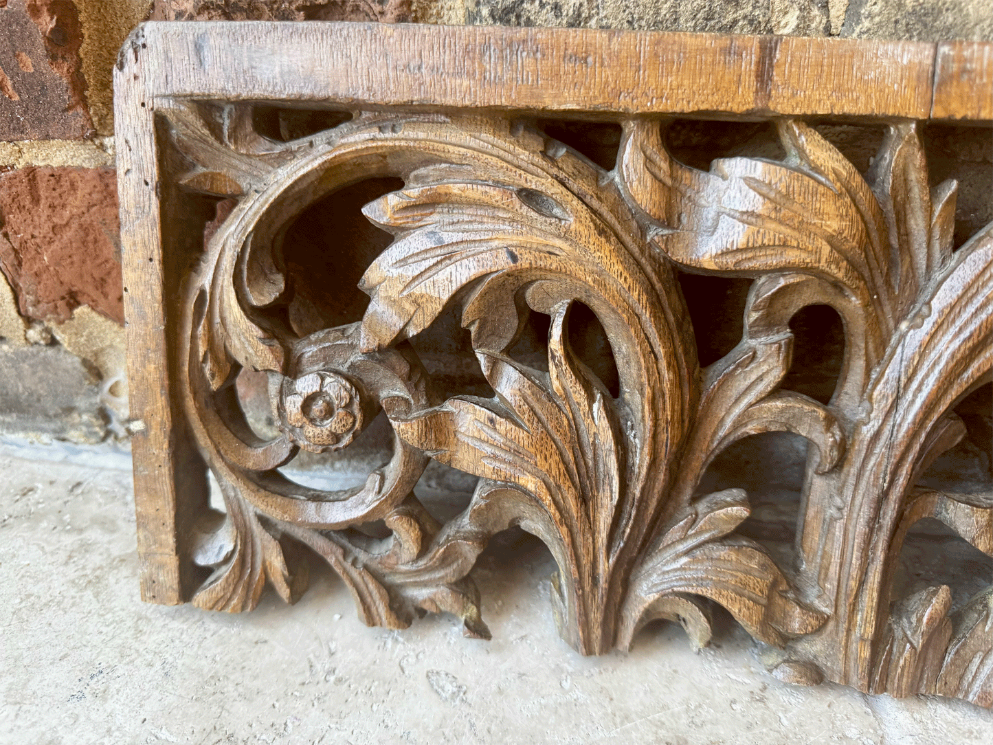 18th Century Deeply Carved French Wooden Panel