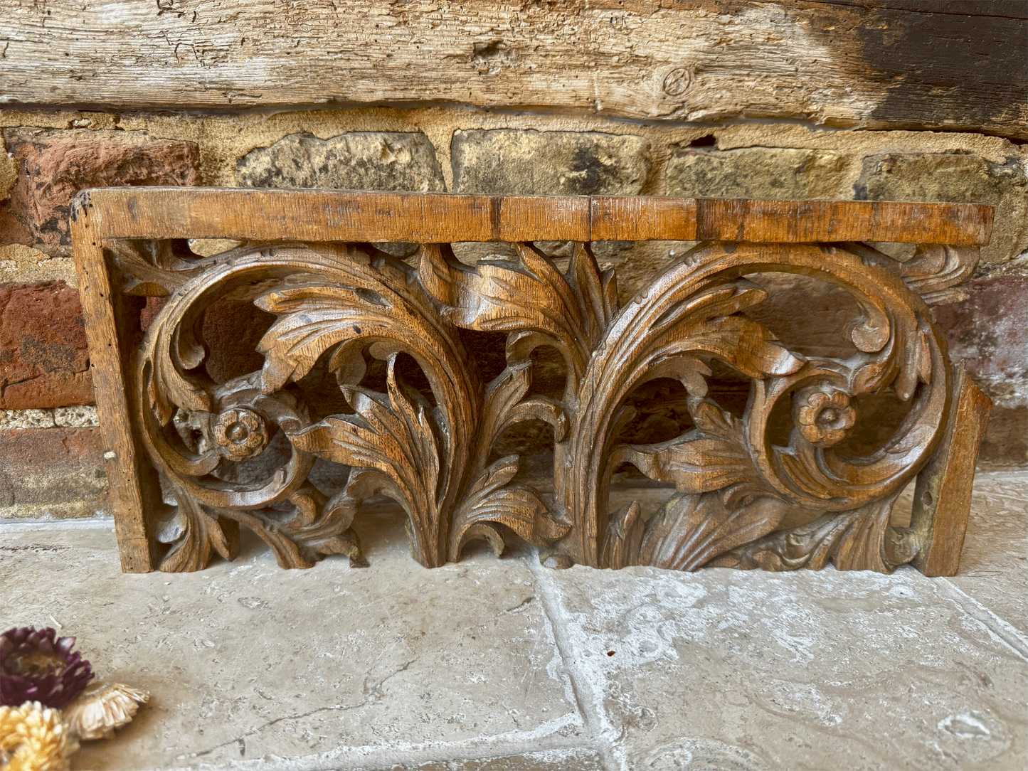 18th Century Deeply Carved French Wooden Panel