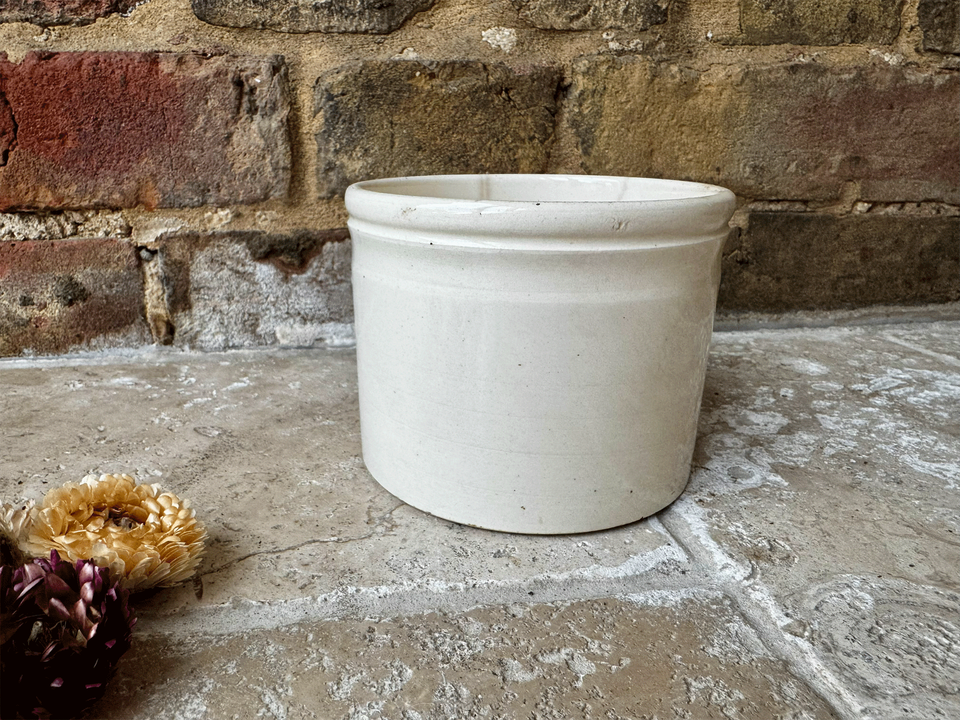antique french badonviller 1920s terre de fer ironstone chunky buttery crazed confiture pot