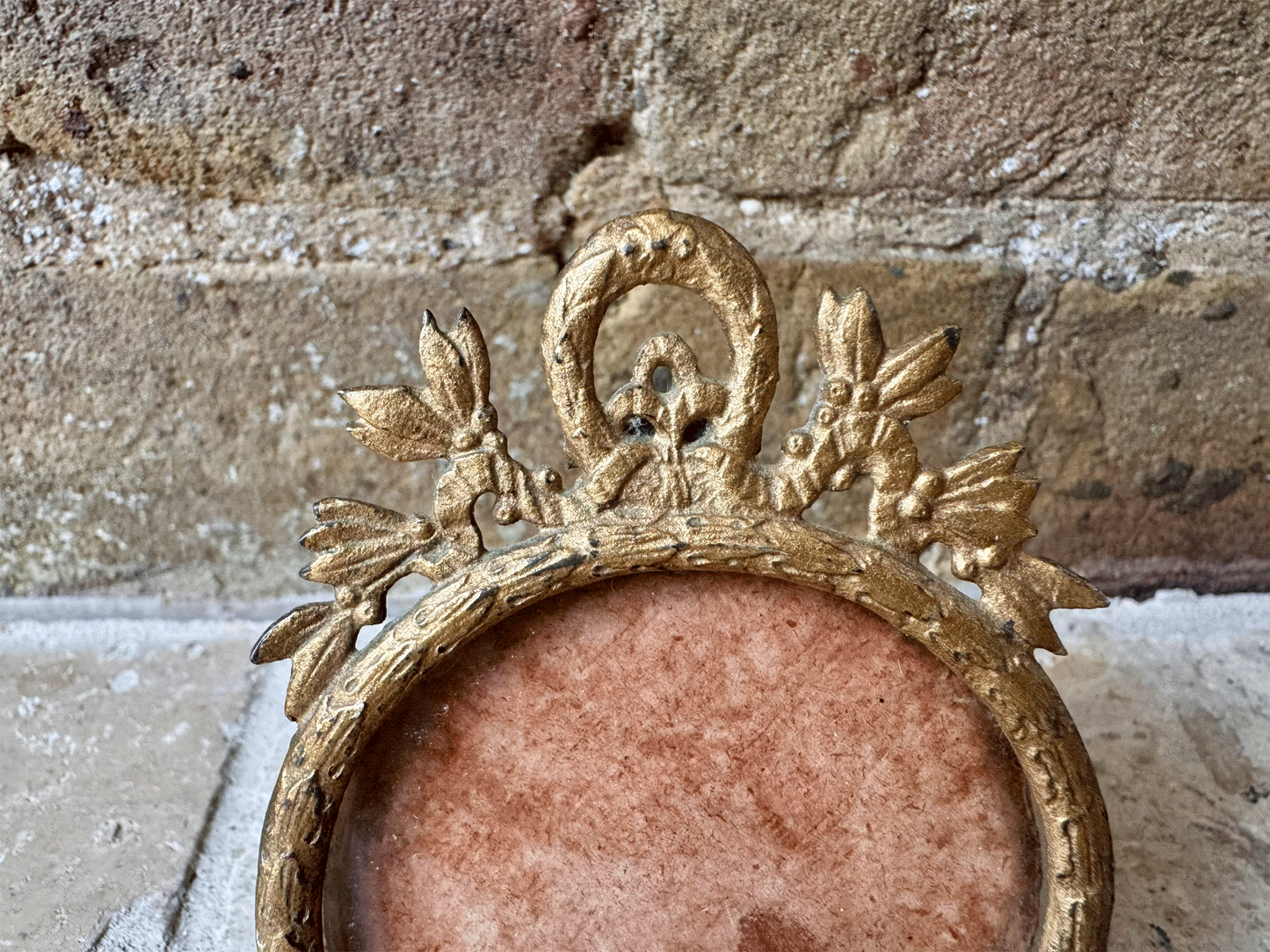 antique french small ormolu easel backed photo picture frame