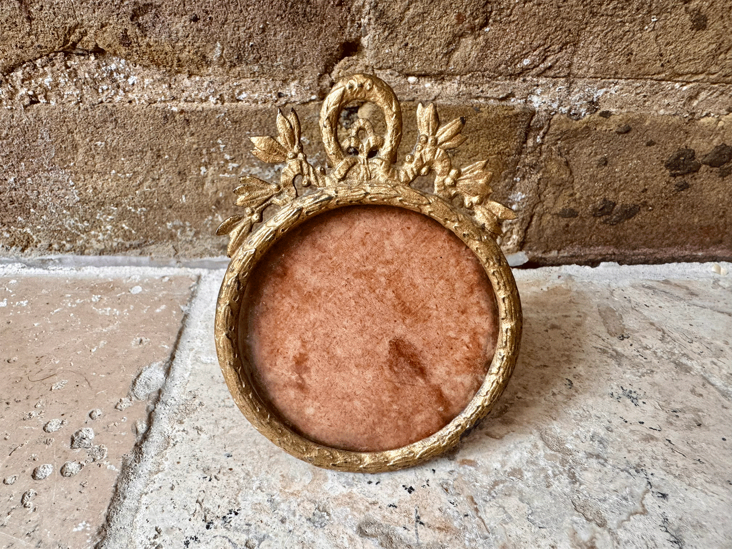 antique french small ormolu easel backed photo picture frame