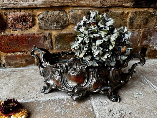 large antique french 19th century silver plated bronze jardiniere table centrepiece