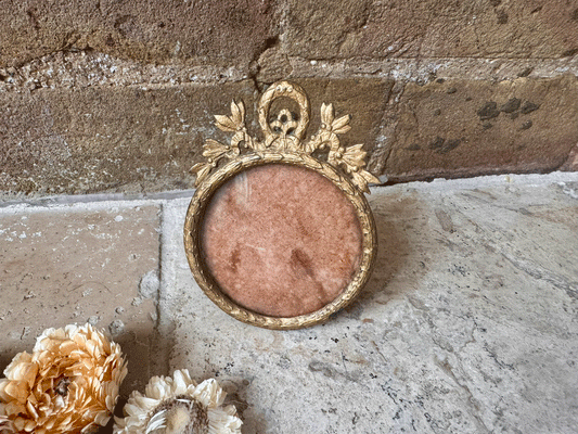 antique french small ormolu easel backed photo picture frame