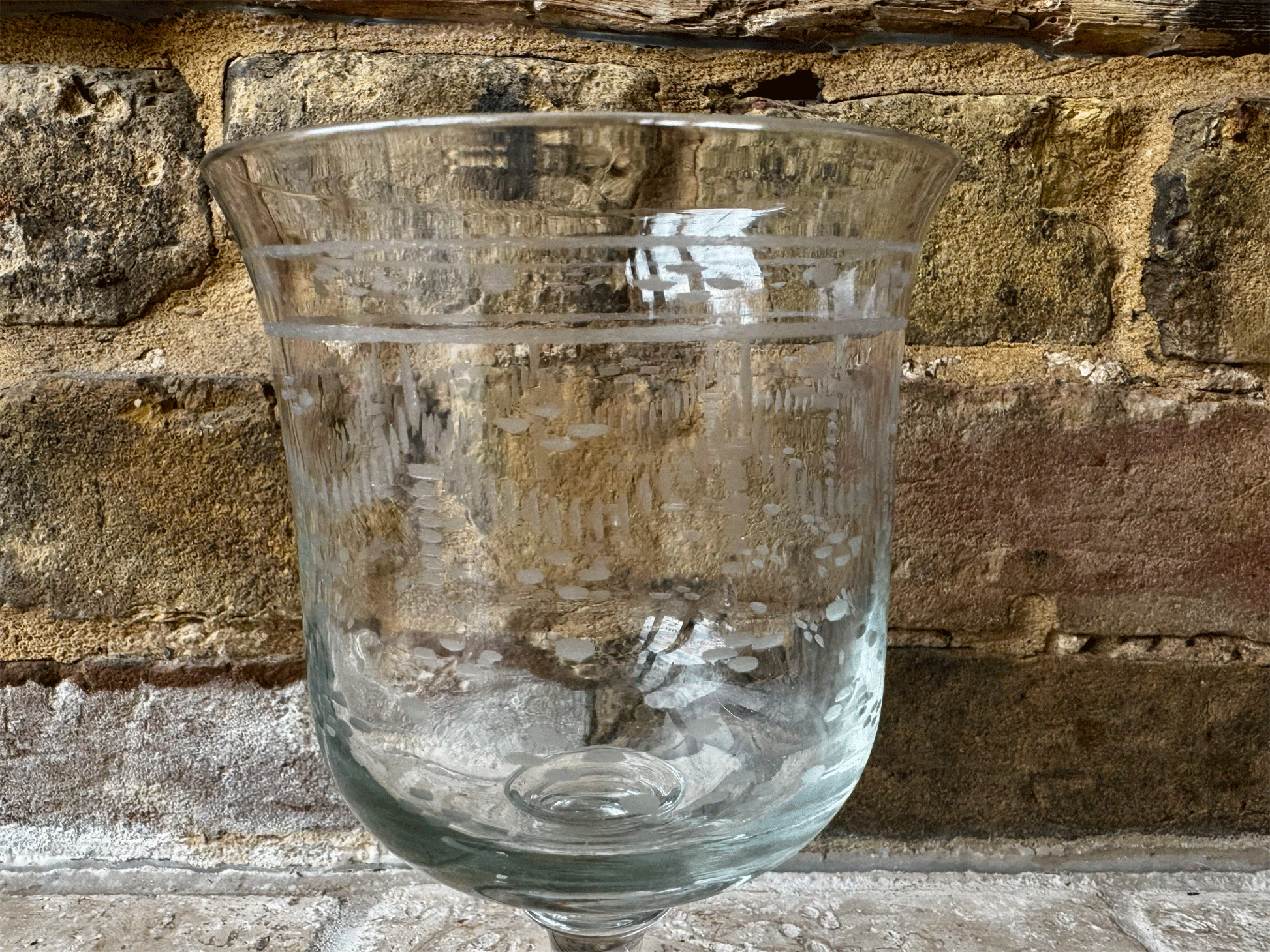 antique french extra large souvenir holiday event symbolic gift acid etched decoration