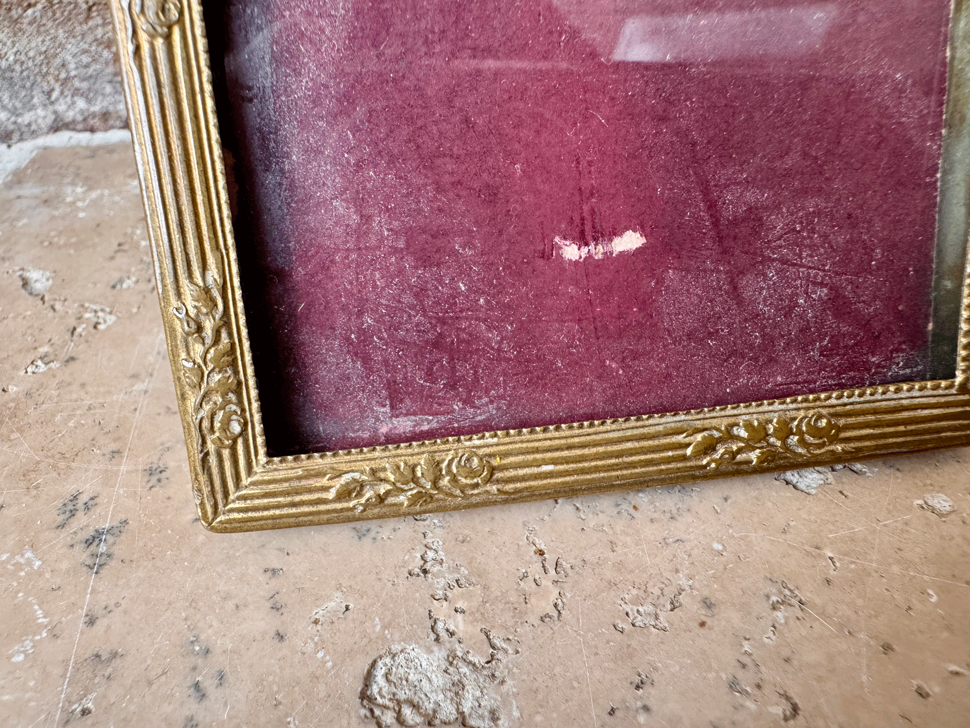 antique french brass ormolu ribbon bow swag border top picture photo frame