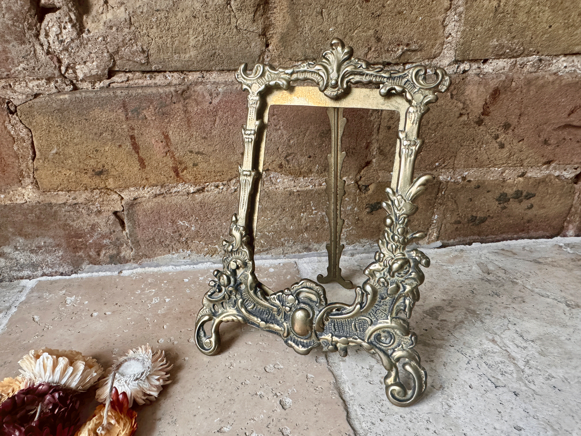 vintge french brass rococo style decorative photo picture frame