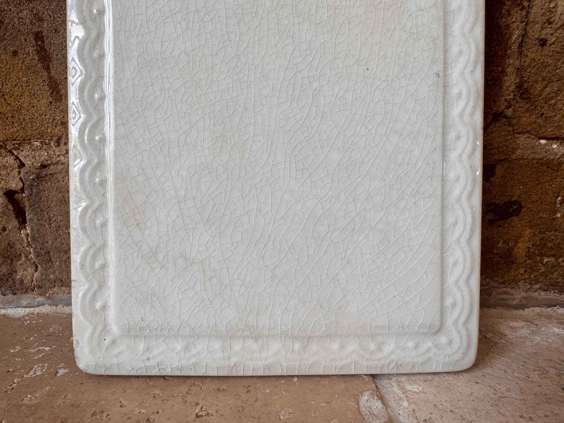 antique french buttery timeworn ironstone cutting onion board