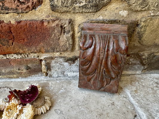 antique french carved wooden treen wall corbel panel hanging