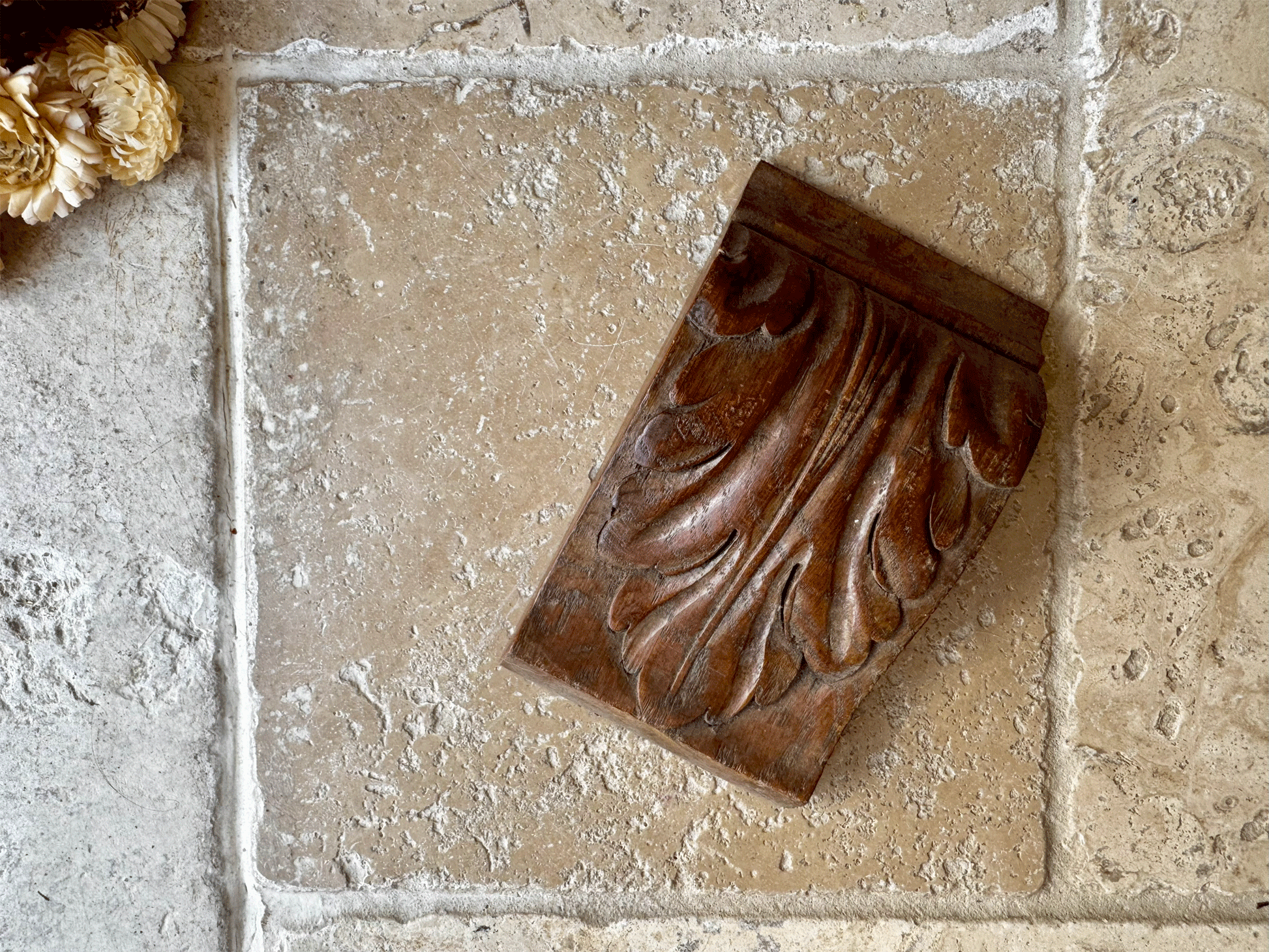 antique french carved wooden treen wall corbel panel hanging