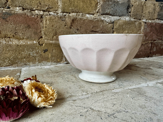 chippy timeworn pastel pink antique ironstone terre de fer st amand cafe au lait bowl
