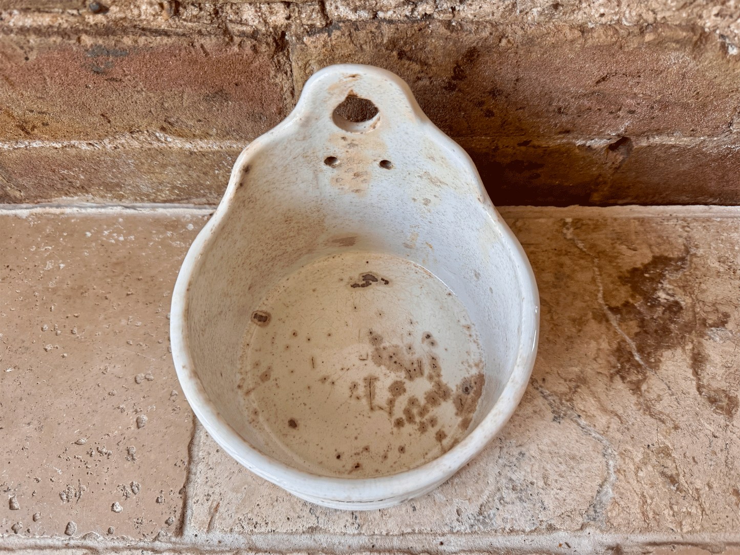antique french rustic chippy timeworn sel salt pot cellar stoneware box