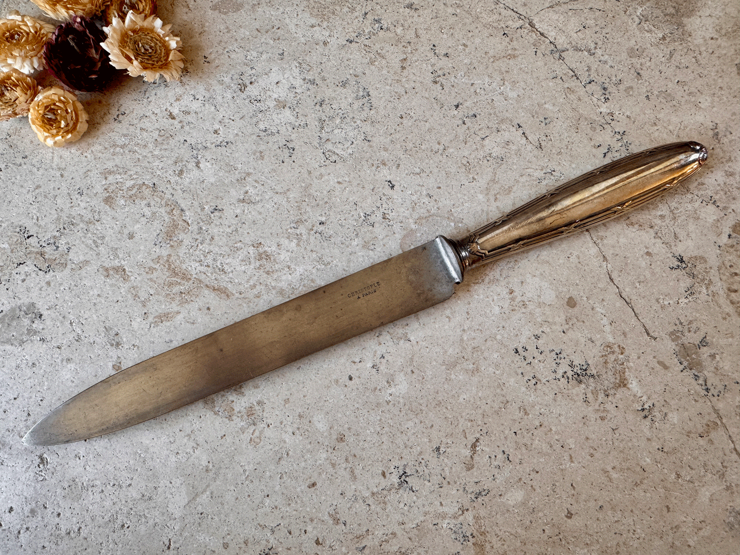 antique christofle rubans ribbon bows cake bread knife wedding birthday