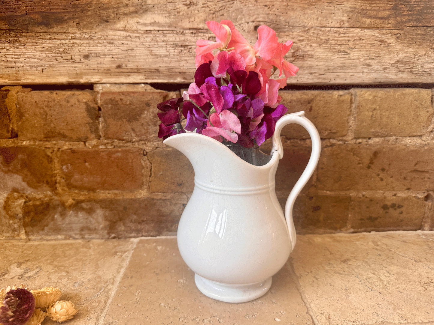 antique french 19th century creil montereau large white ironstone terre de fer pitcher jug vase