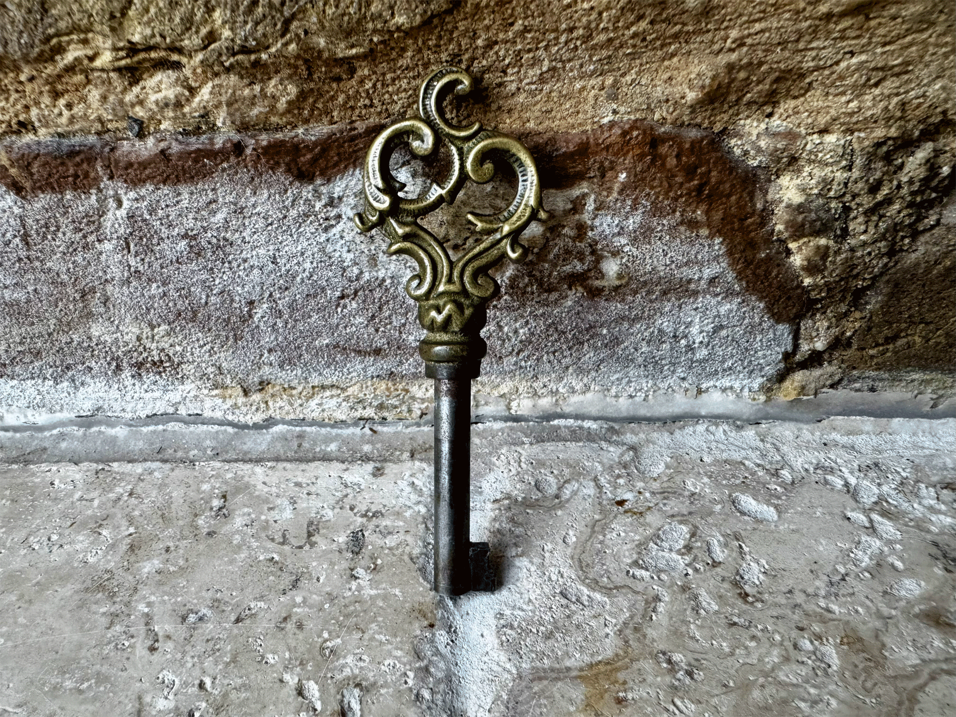 antique french decorative baroque style brass vintage skeleton key