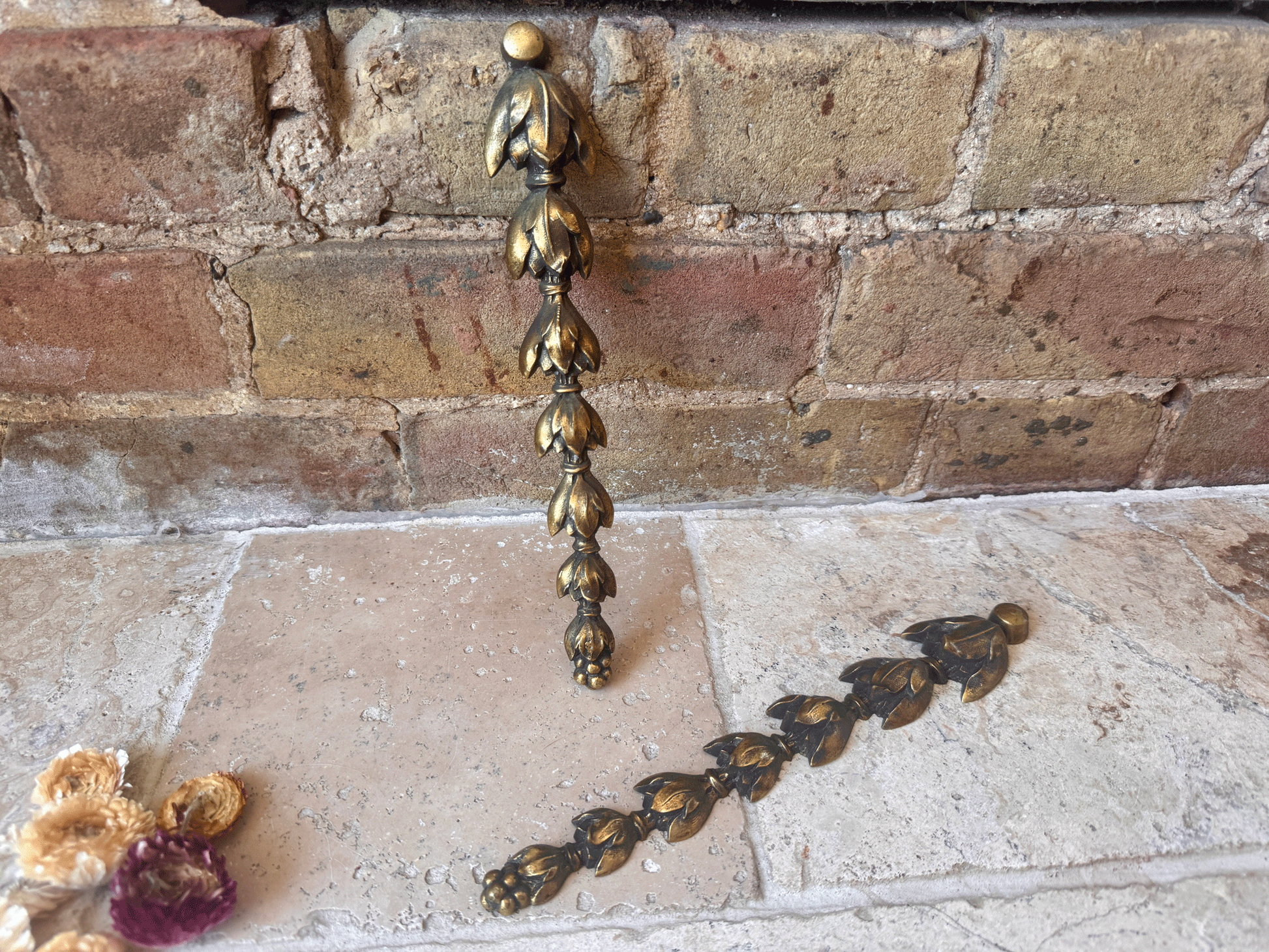 vintage french gilded gilt brass wall door backpanel plate plaque hanging