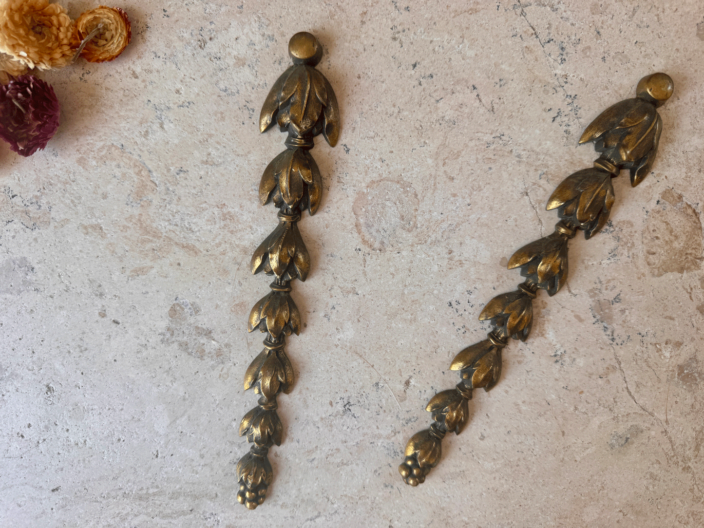 vintage french gilded gilt brass wall door backpanel plate plaque hanging