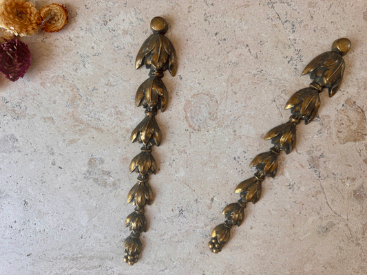 vintage french gilded gilt brass wall door backpanel plate plaque hanging