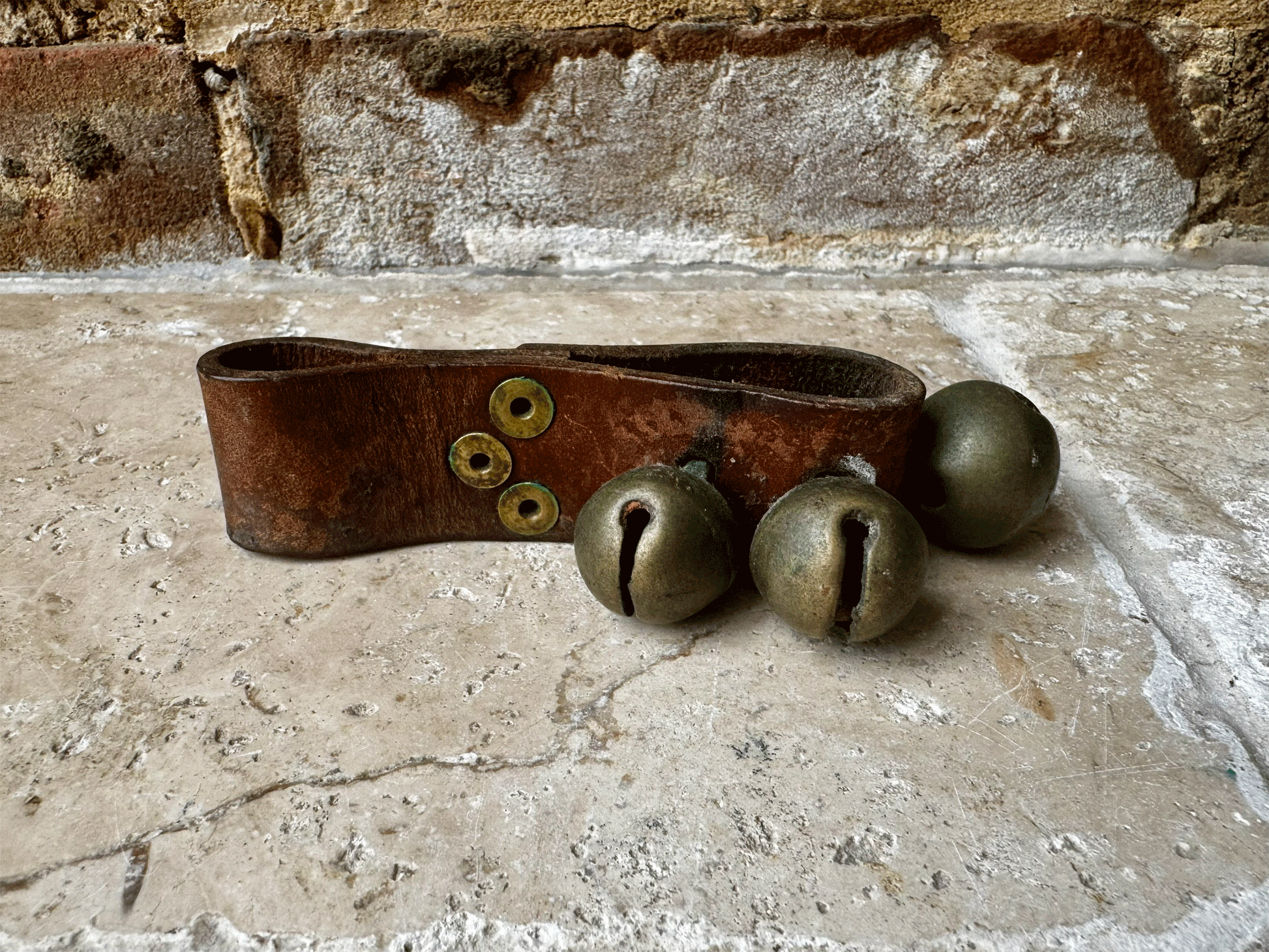 antique french set goat bells vintage christmas rustic decor decoration