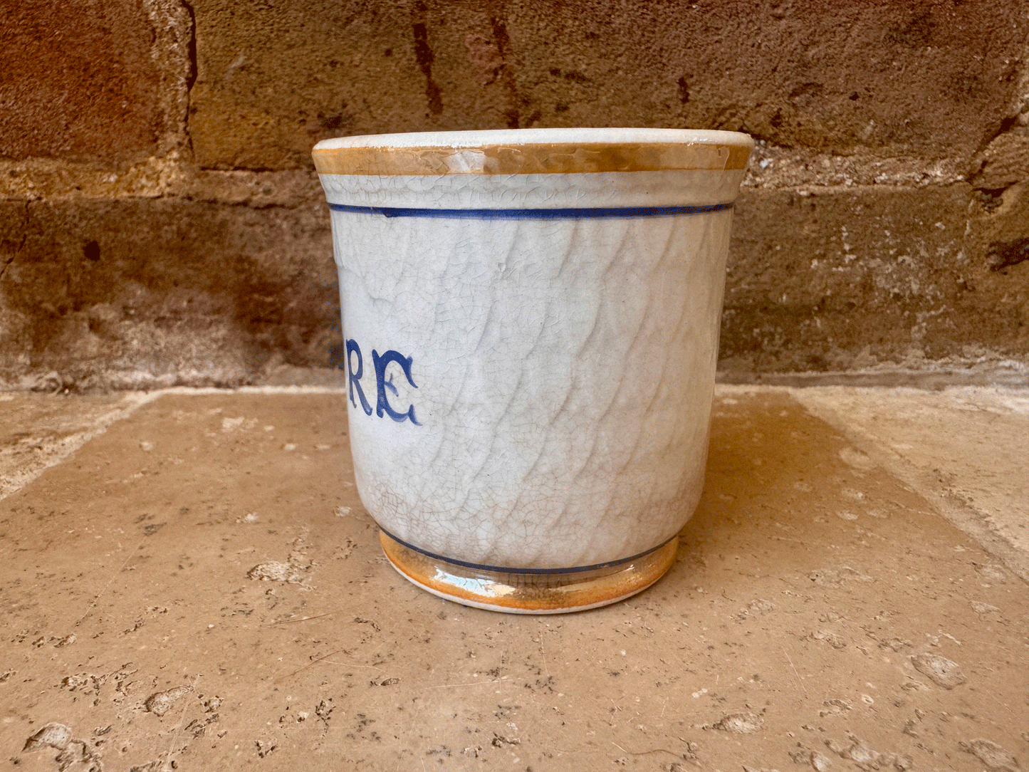 antique french irpnstone kitchen canister pinch pot poivre pepper