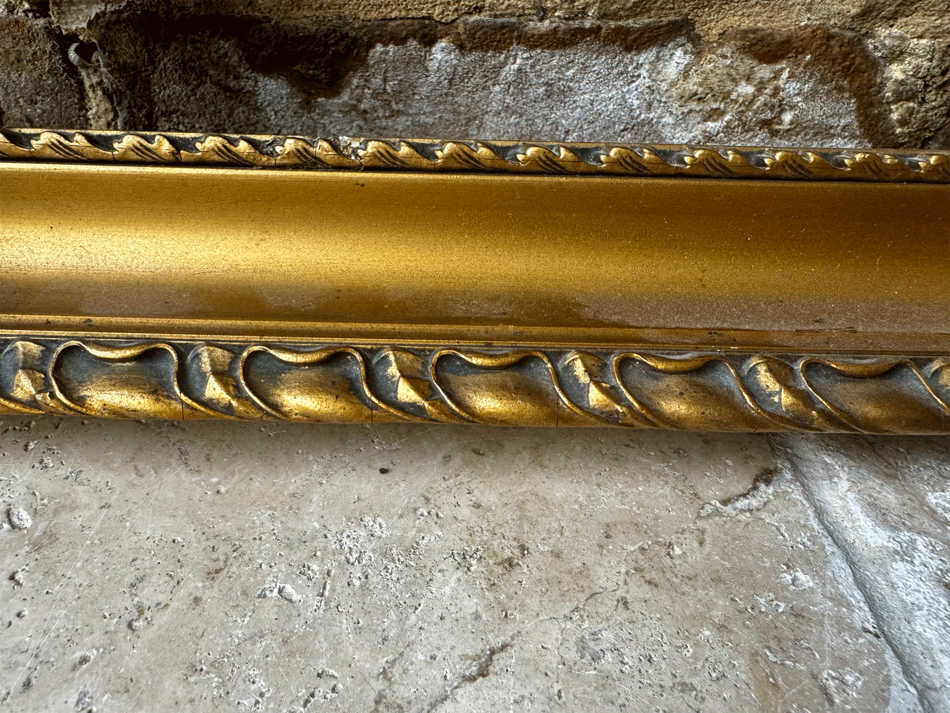 antique french gilt edged rectangular wooden picture frame