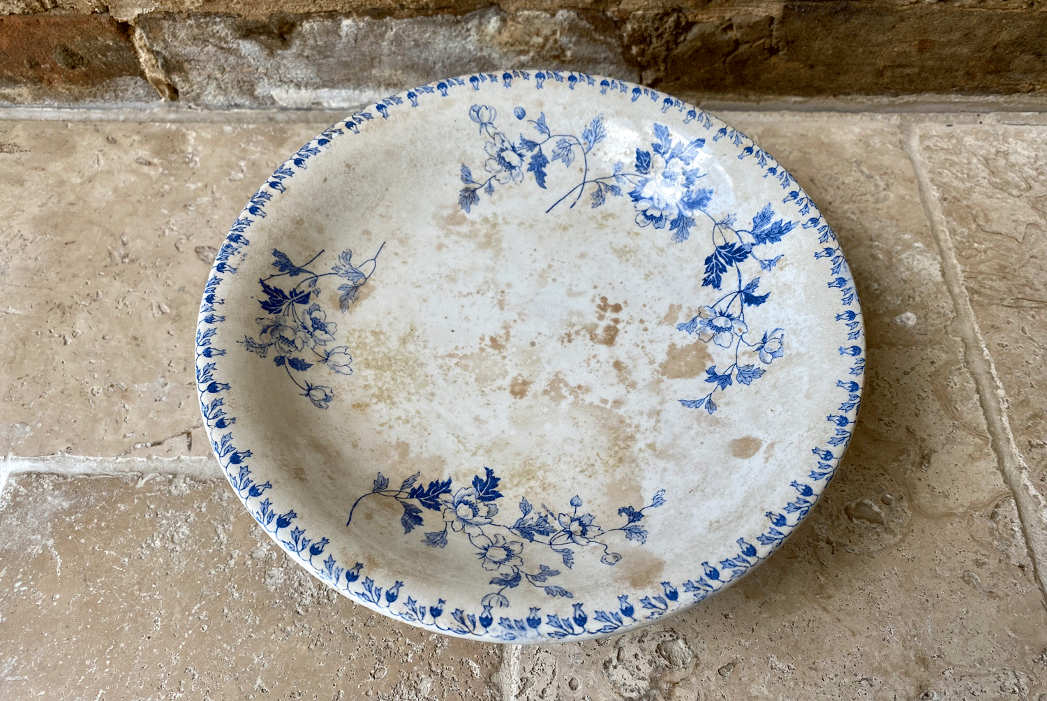 antique dutch societe ceramique blue transferware white ironstone compotier compote dish