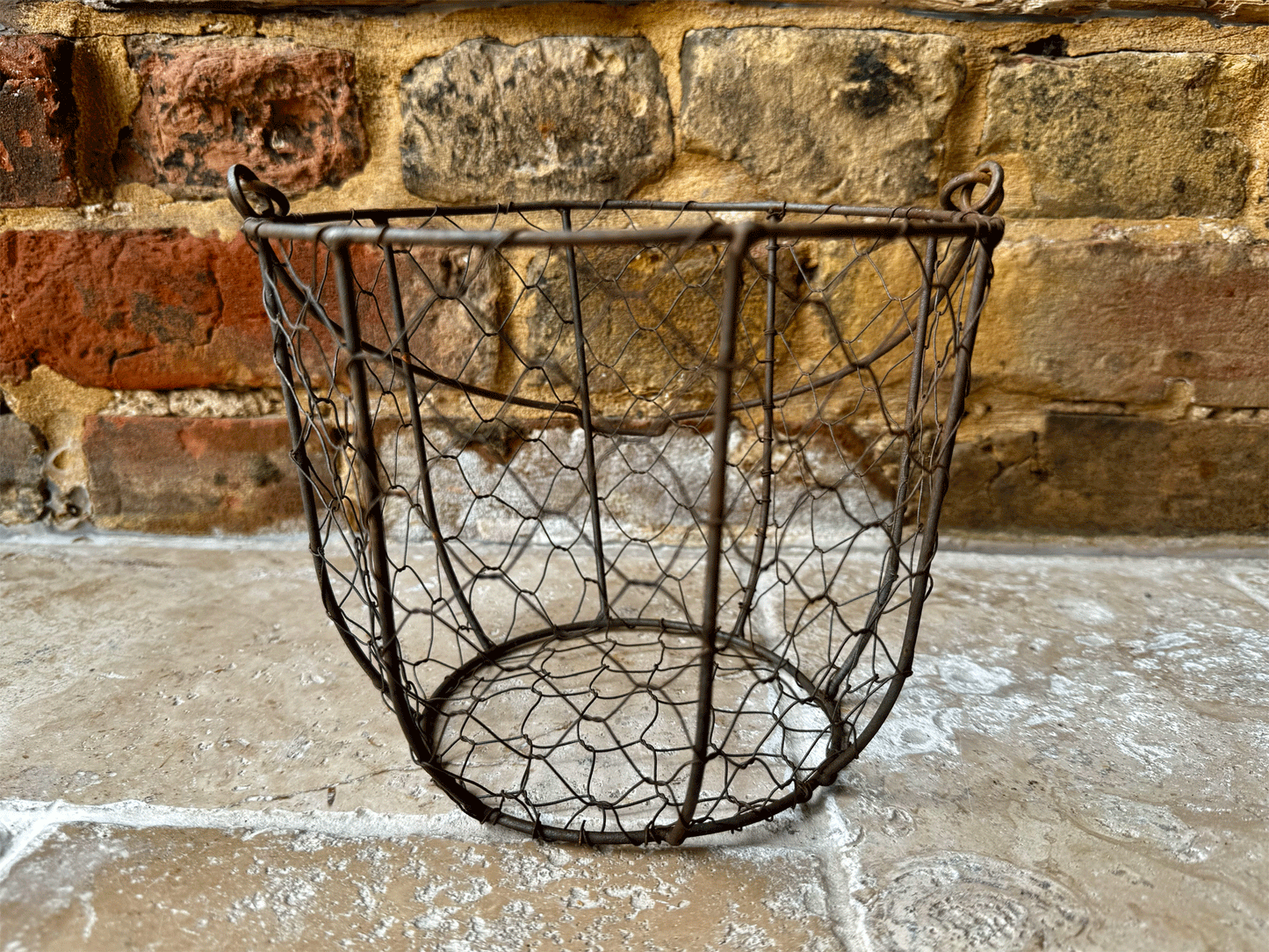 antique french wirework egg basket