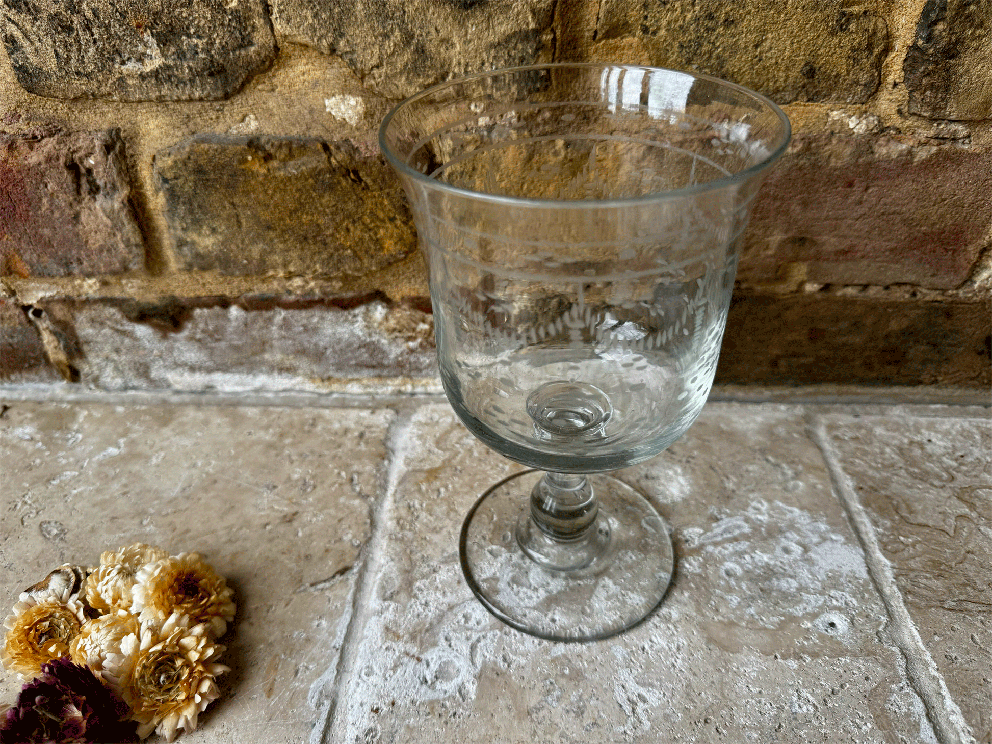 antique french extra large souvenir holiday event symbolic gift acid etched decoration