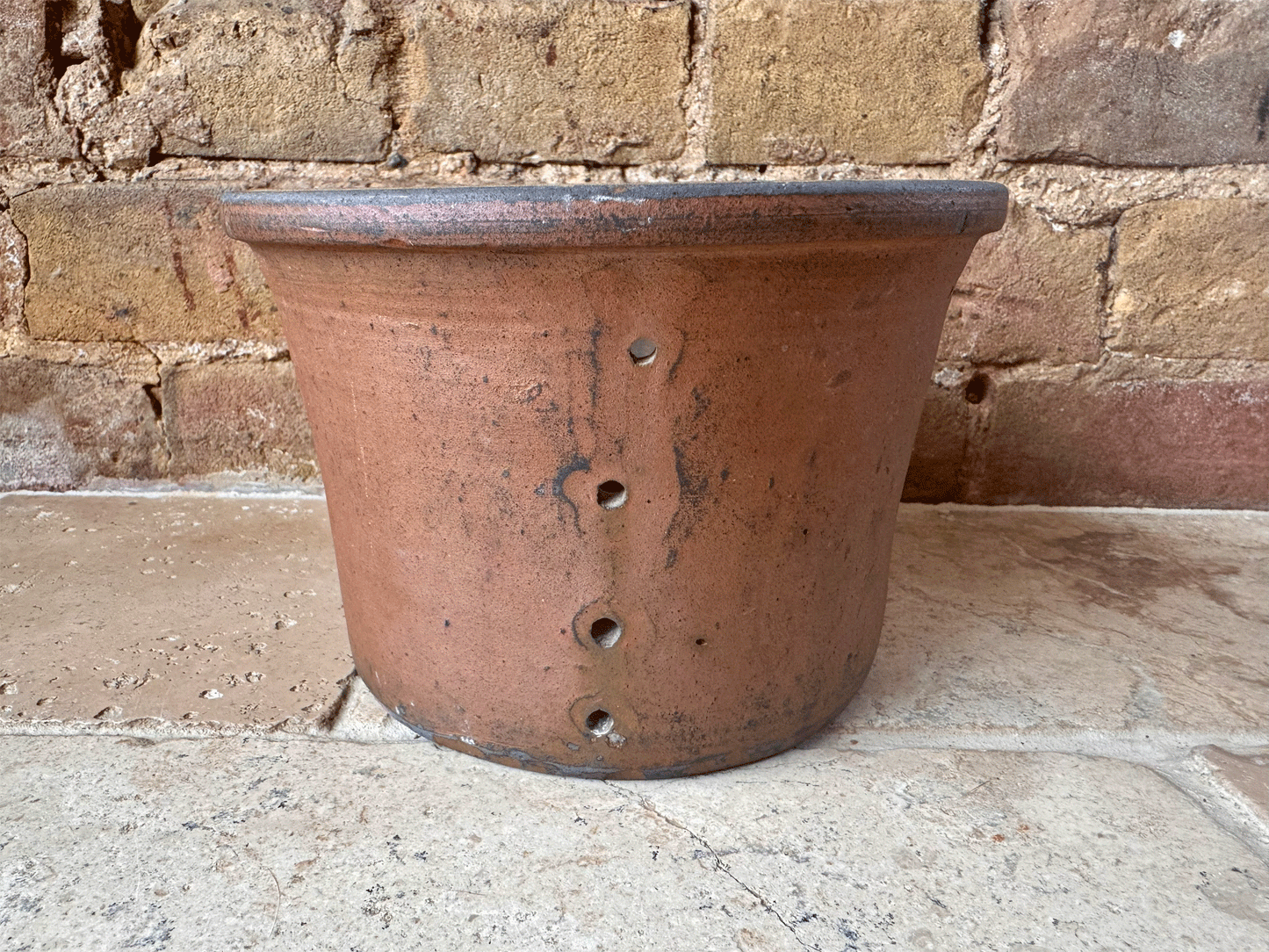 huge extra large antique french pierced strainer faisselle cheese strainer rustic stoneware