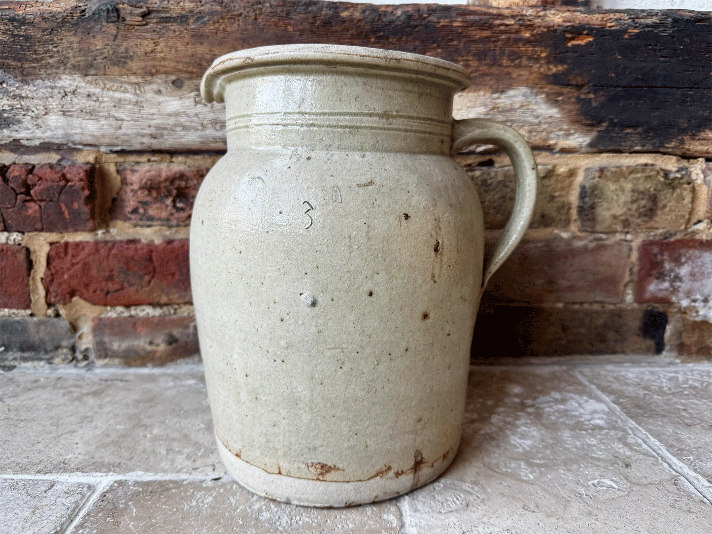 antique rustic french huge chunky stoneware jug vase decorative table centrepiece