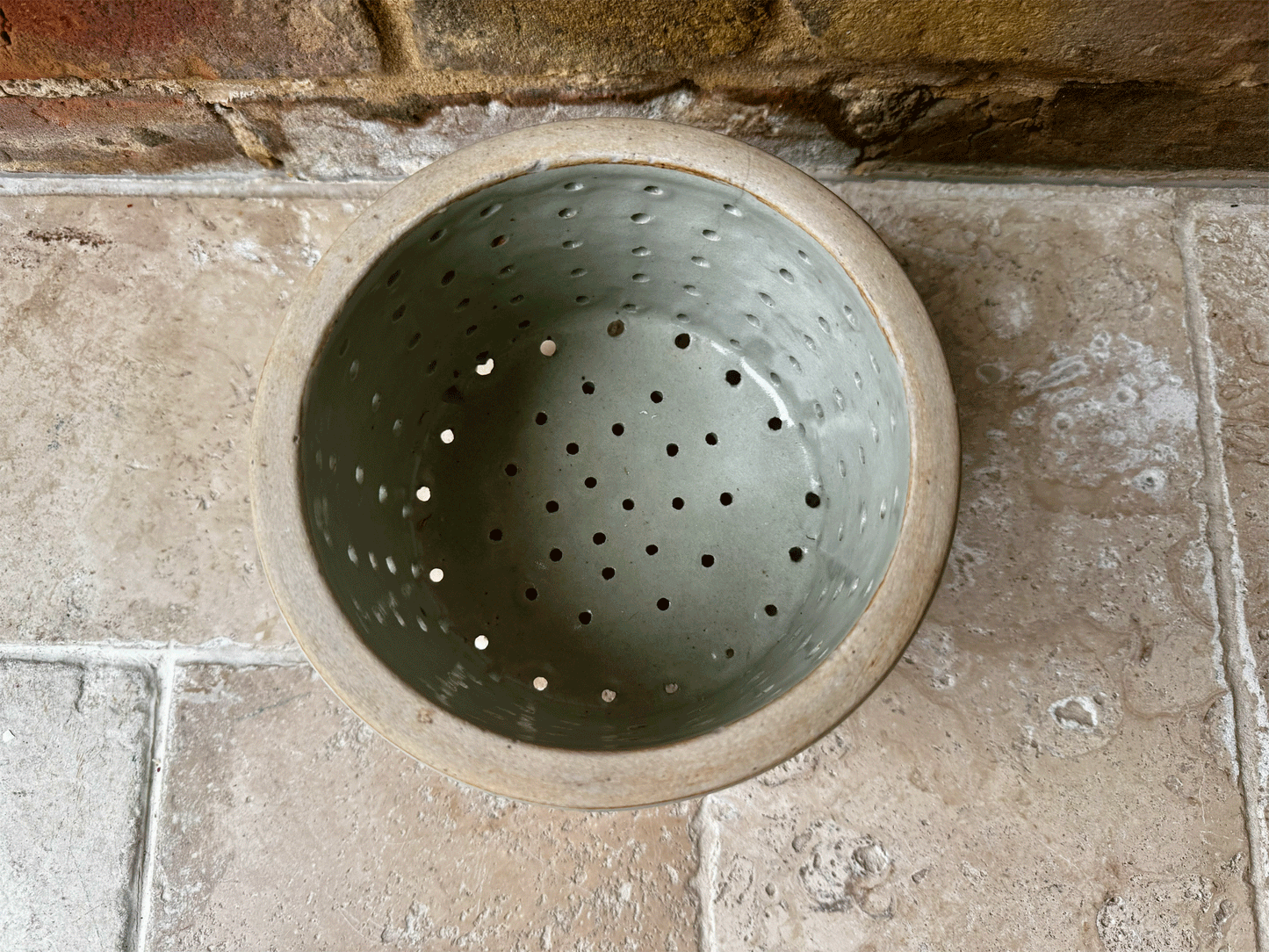 antique french huge extra large stoneware pierced drainer strainer faisselle cheese mould