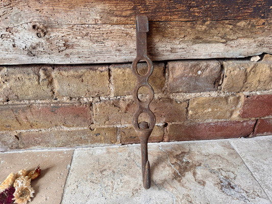 antique french 19th century extra large butchers meat hook cast iron