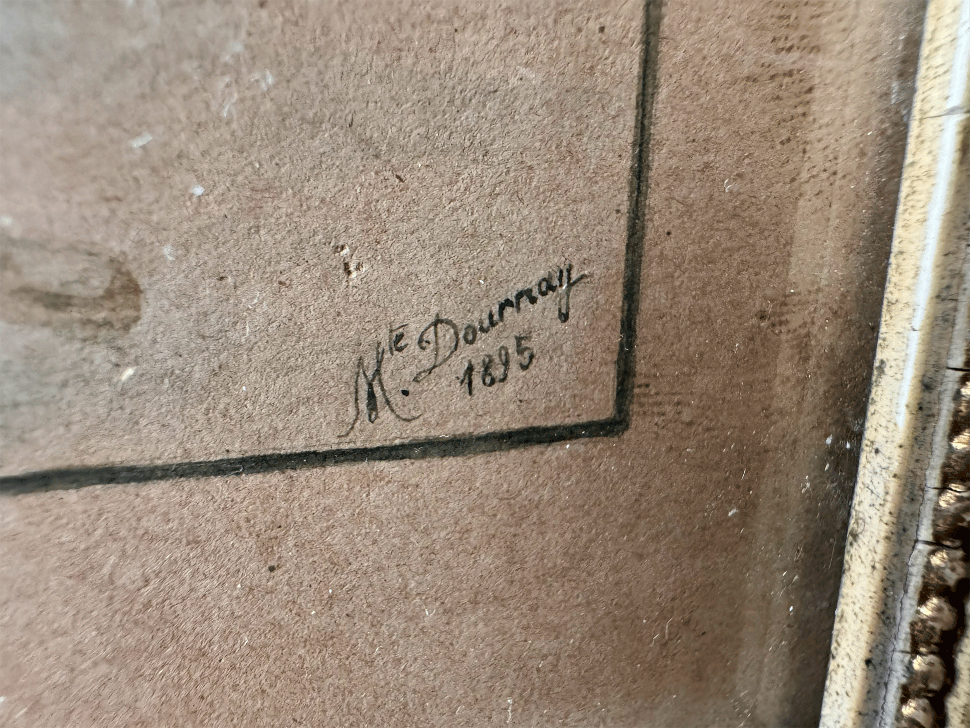 antique french siged dated village riverside country landscape watercolour painting framed