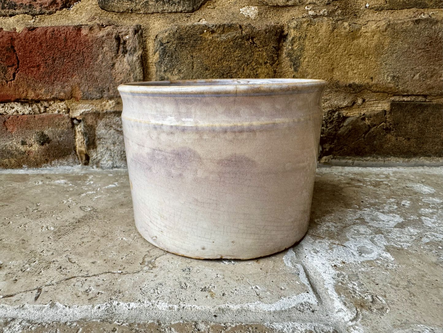 antique french gien ironstone terre de fer chunky confiture pot 