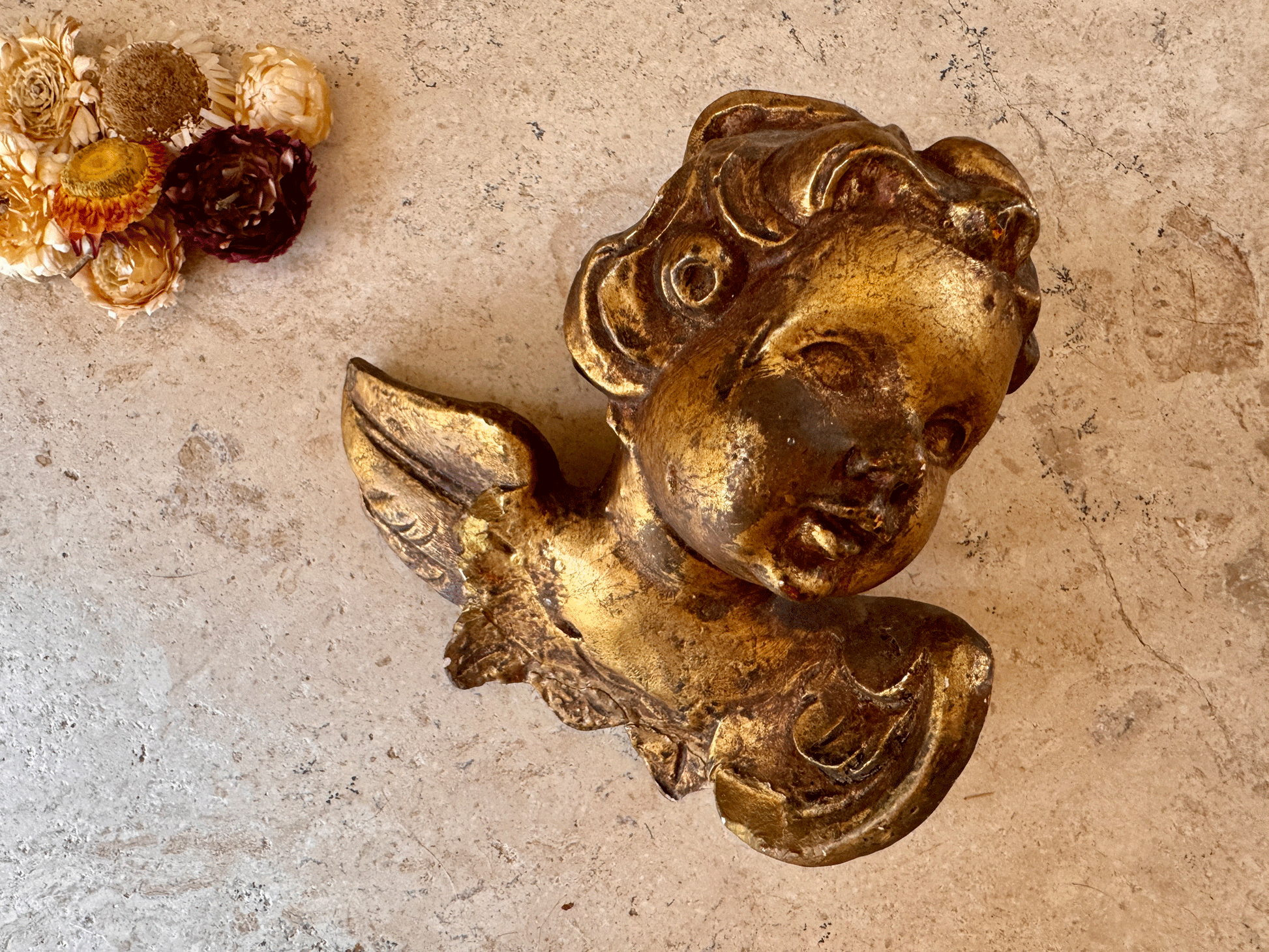 antique french gilt gilded cherub putti
