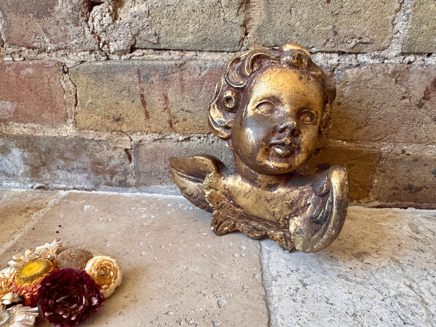 antique french gilt gilded cherub putti
