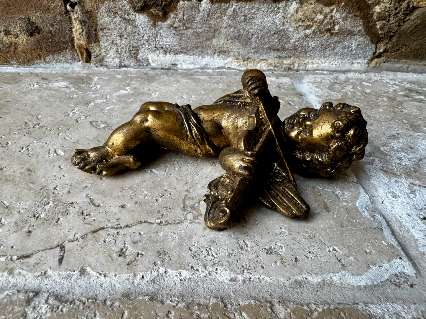 antique french gilded gilt gold cherub violin vintage christmas decor