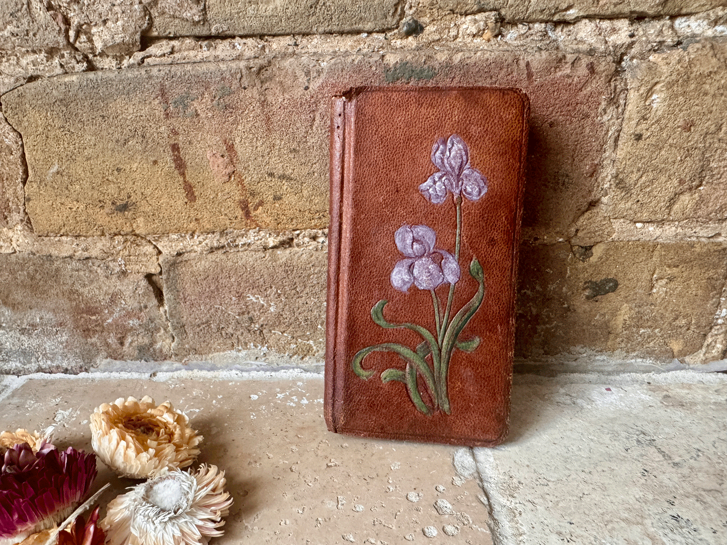 antique french leather bound floral decoration missel roman catholic prayer book