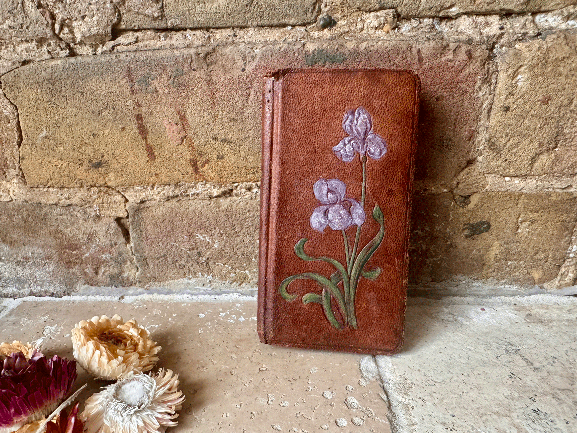 antique french leather bound floral decoration missel roman catholic prayer book