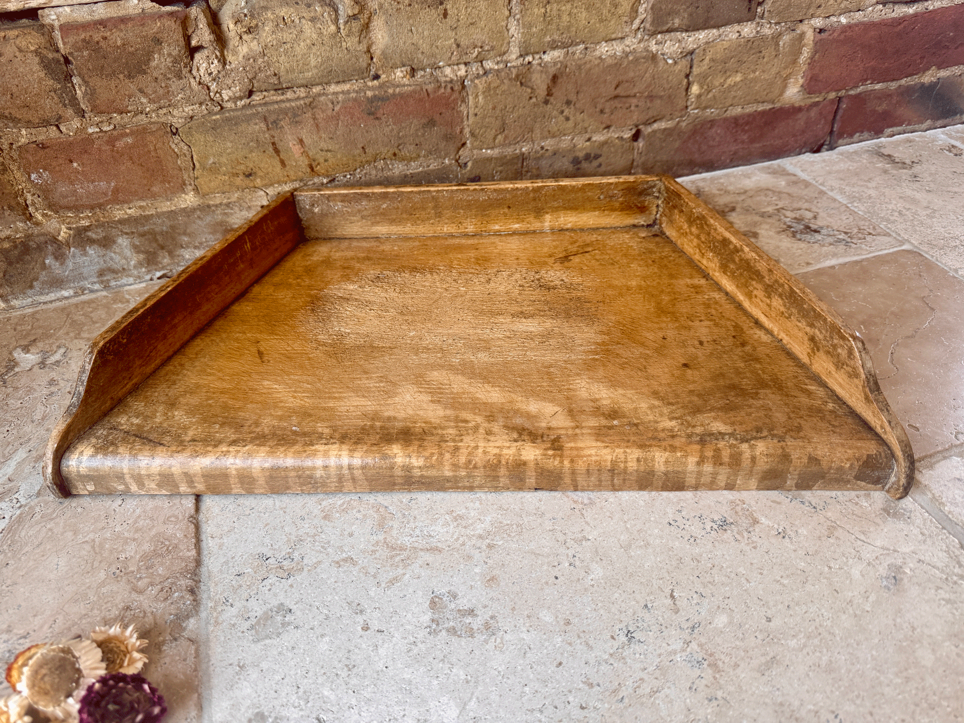 antique french 19th century large oak herb bread chopping cutting board